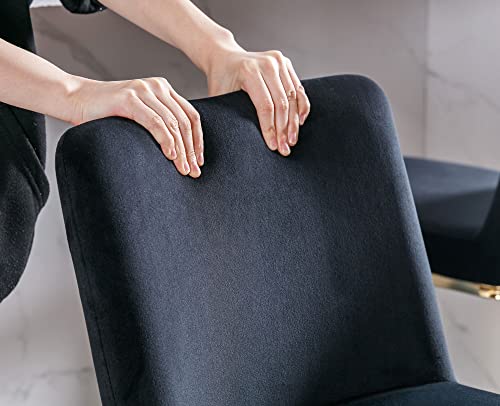 Vescasa 24" H Counter Height Barstools With Back, Mid Century Modern Velvet Upholstered Counter Stool Chairs With Gold Metal Frame For Kitchen Island, Bar, Pub, Set Of 4, Black #TOP5