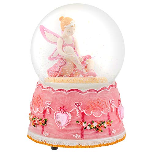 Elanze Designs Rotating Ballerina Princess Fairy 100MM Musical Water Globe Plays Tune Swan