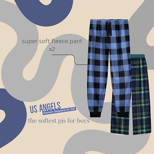 Image of US Angels Pajamas Set for Boys, 4-Piece Set, Short Sleeve Shirt with Pajama Shorts
