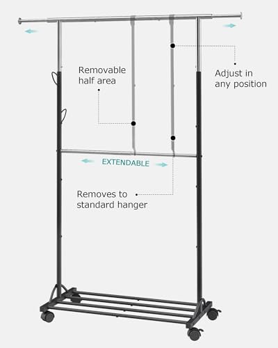 Favoosty SMG001C Clothing Rack Adjustable For Kids, Heavy Duty Double Rod Design,Garment Rack Rolling thumb #1