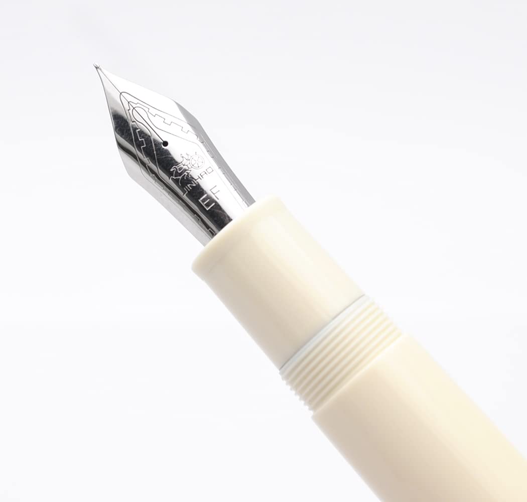JINHAO X159 Resin Fountain Pen with Ink Converter (Extra Fine Nib, Silvery Clip-Ivory White) - Image 2