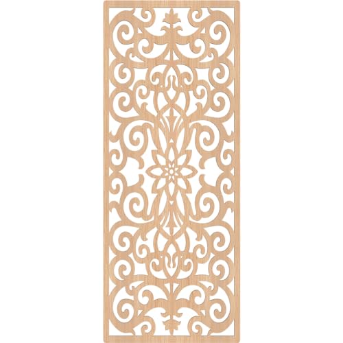 Image of Buel Decorative Pierced Fretwork Wood Wall Panels, 17 3 /8 inchW x 44 3 /8 inchH x 1 /4 inchT, Hickory