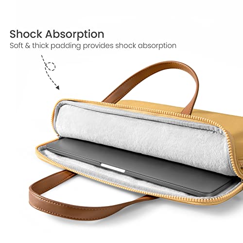 Image of tomtoc 13-14 Inch Laptop Carrying Case for MacBook Air, MacBook Pro, Microsoft Surface Laptop Studio /Book, Water-Resistant Multi-Functional Laptop Handbag Briefcase for Daily Business, Study, Yellow