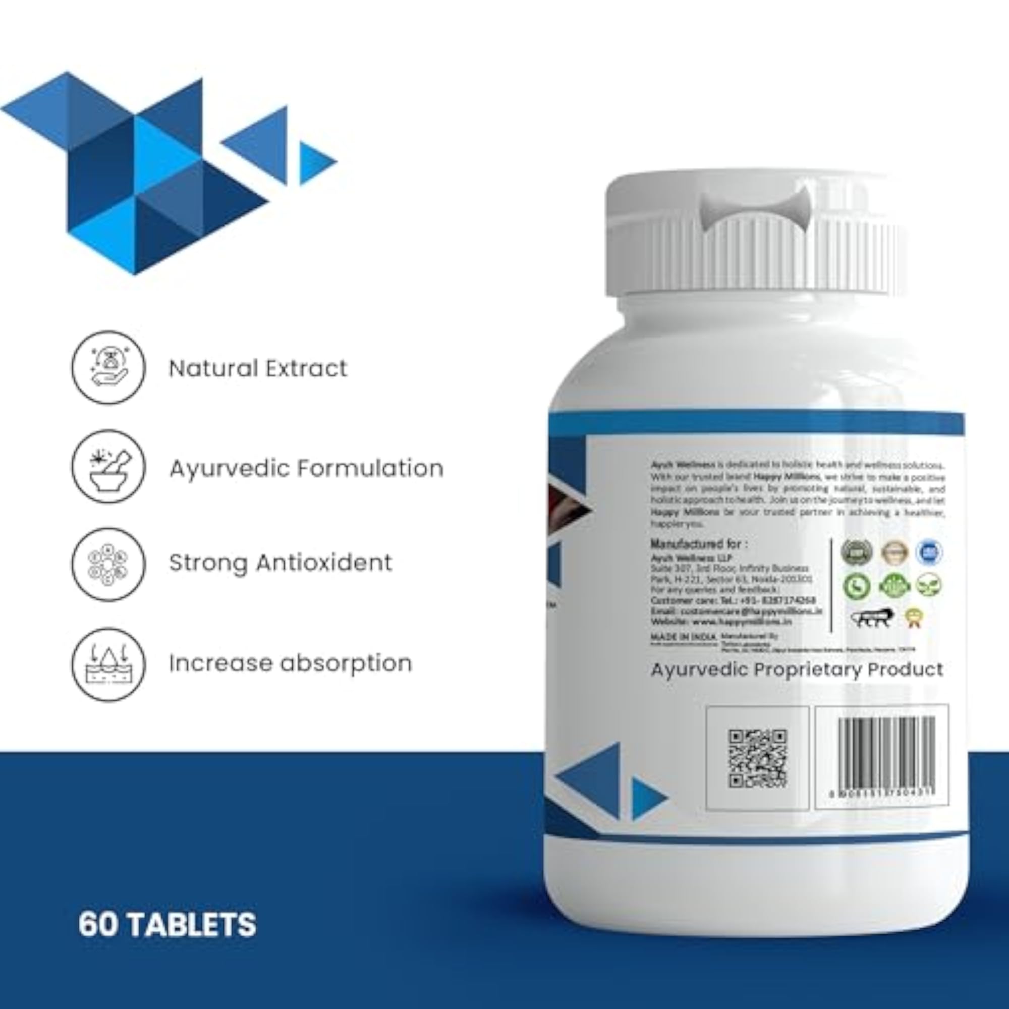 HappyMillions NephroShield Tablets Kidney Health & Detox Support