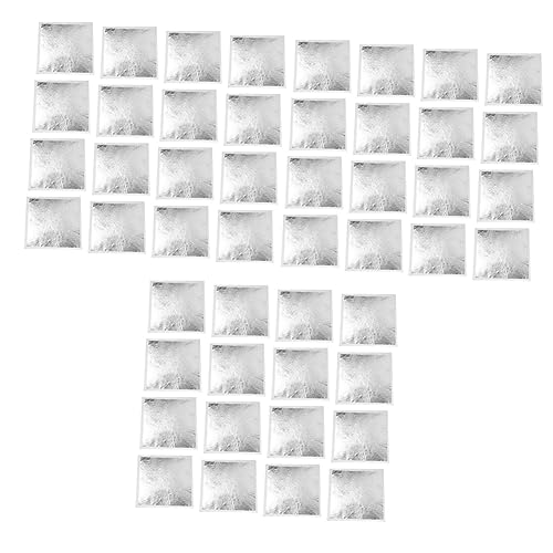 VILLCASE 3sets Metal Foil Silver Leaves Gilding Craft Artwork Tool DIY Decoration Silver Luster Dust Pack 200pcs*3