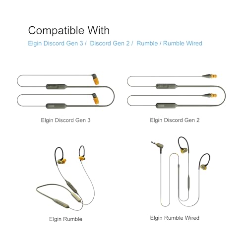 Klowcok Eartips para Elgin Discord Gen 3/Discord Gen 2/Rumble/Rumble Wired | Tapones de silicona, Reemplazo, Triple Flange, 8 pares (Amarillo 4/Negro 2/Naranja 2) miniatura 2