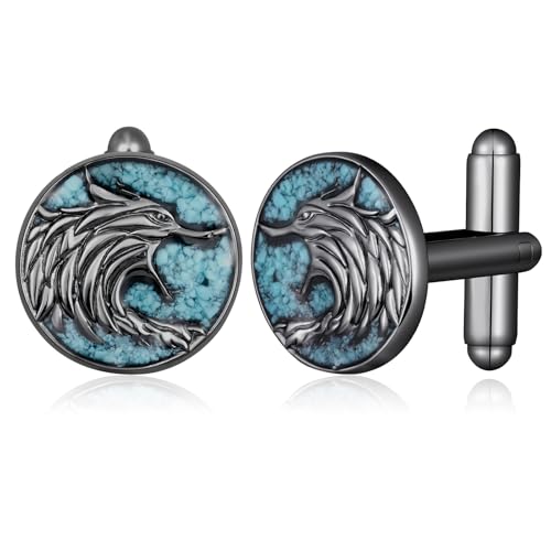 Mancuernillas para hombre en plata 925 con turquesa miniatura 1