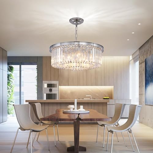 Gmlixin GM85052-500-C Crystal Chandelier Modern Chrome Chandeliers Lighting Pendant Ceiling Light Fixture 3-Tier thumb #2