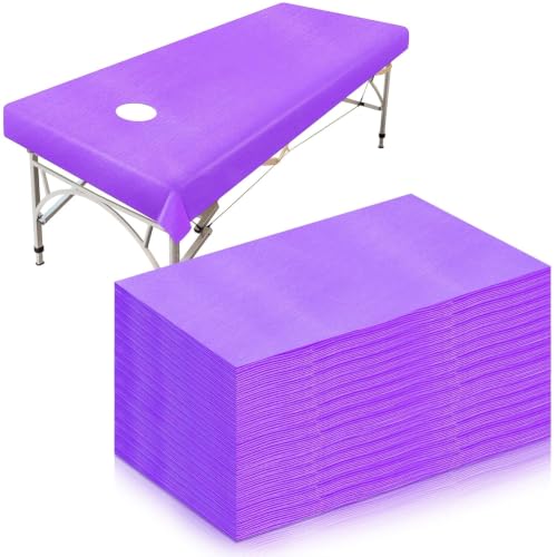 Image of Gypsy 20 Pcs Non-Woven Disposable Bedsheet | 32 x 72 Inc - Purple | Massage Table, Salon, Spa, Parlour, Clinics,Travel, Hospital & Hotels | Thick Breathable,Waterproof & Oilproof Bed Cover