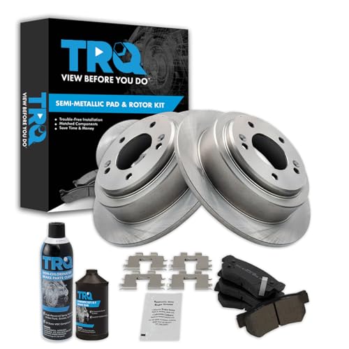 Image of TRQ Rear Brake Pad & Rotor Kit, with Chemical Kit Semi-Metallic Compatible with 2004-2006 Kia Amanti