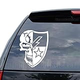 Death Skull 75th Ranger Regiment Decal Sticker Car Truck Motorcycle Window Ipad Laptop Wall Decor - Size (05 inch / 13 cm Tall) - Color (Matte WHITE)