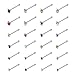 Keyzone 60PCS Crystal Rhinestone Nose Ring Bone Stud Surgical Steel Body Piercing Jewelry Multi-Color