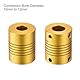 QUARKZMAN 1 Stück Flexible Kupplungen 10mm bis 12mm Aluminium Wellenkupplung L31xD25mm Klauenkupplung Gelenkverbinder für DIY Encoder Motoren 3D Drucker Schrittmotor Golden
