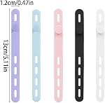 25 Pcs Silicone Cable Ties Wire Reusable Adjustable with Lock Buckle Ties High Elasticity Cord Wraps for Electrical Cords, Earphone, Phone Charger(Colorful)