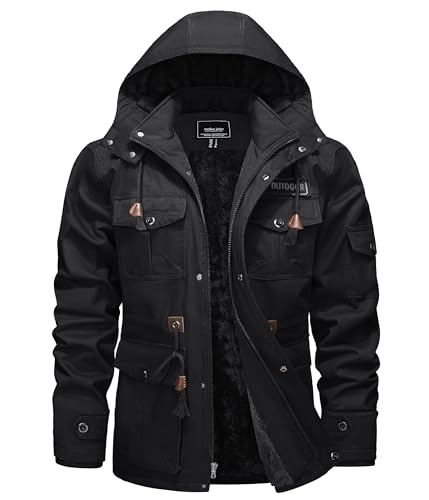 TACVASEN Herren Winterjacke Warme Arbeitsjackensjacke Bomberjacke...
