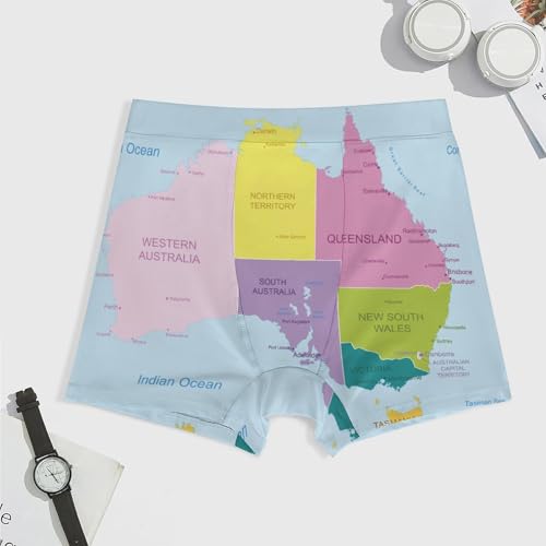 Maps of French Guiana Men's Underwear Boxer Briefs, Ice Silk Stretch Moisture Wicking Underwear3