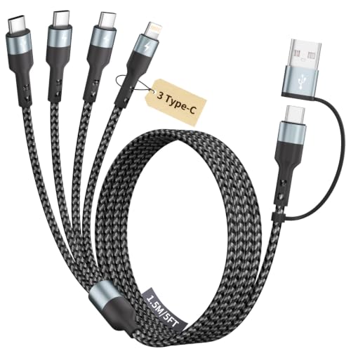 Image of Travel Essentials Multi Charging Cable,4 in 2 USB C Splitter Cable 1Pack 5F