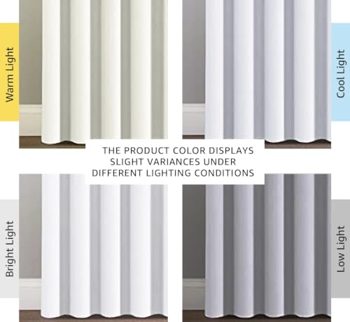 Image of H.VERSAILTEX Patio White Curtains 100 x 102 Inches for Sliding Door Extral Wide Blackout Curtain Panels Thermal Insulated Room Divider - Grommet Top, 8.5' Tall by 8.3' Wide