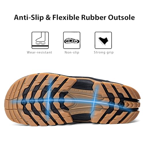 Men's Snow Boots Lightweight Waterproof Winter Boots Fur Lined Anti-slip Cold Weather Shoes Winter Trekking Warm Ankle Boots4