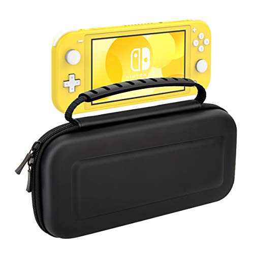 Nintendo Switch Lite ケース ATiC ニンテンドー スイッチライト 収納バッグ スイッチライト キャンセリング ケース 大容量 内部に耐震気泡が内蔵 EVA素材 凸面 耐衝撃 全面保護 任天堂Switch Liteコンソール /付属品 /20枚ゲームカード収納 ハードシェル 軽量 持ち運び便利 Black