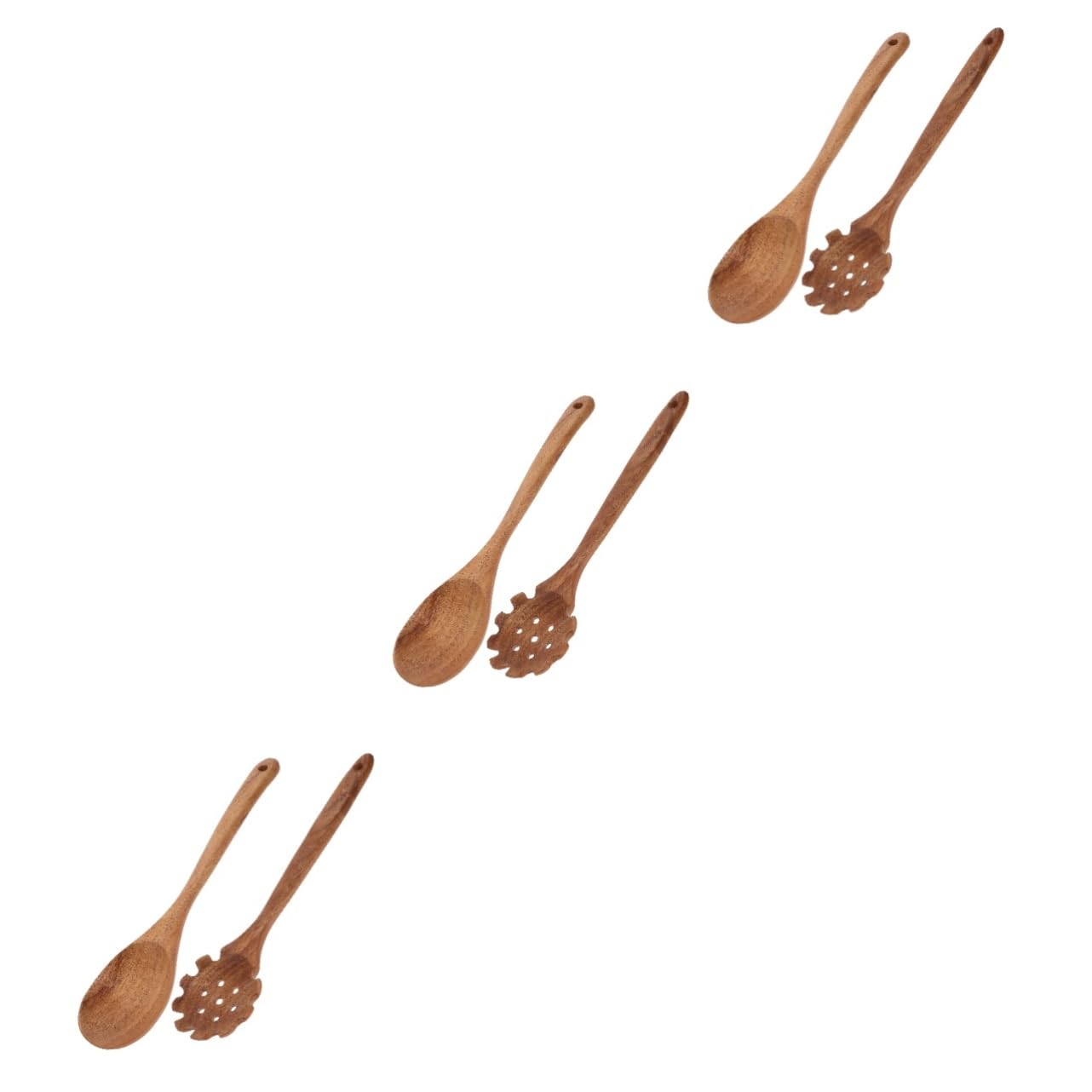 Cabilock 6 Cucharas De Fideos De Mango Largo Utensilios De Cocina Cuchara Para Servidor De Pasta Cuchara Espumadora Cuchara Coladora Utensilios Para Servir Alimentos Espátula De
