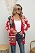 Yommay Strickjacke für Damen Elegante locker lässig leichtes Frauen Herbst Langarm Pullover mit Taschen,Weihnachtsschnee,XXL