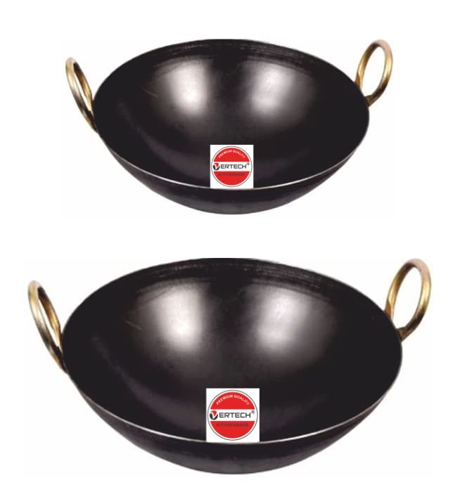 Buy VERTECH® Cookware Pre Seasoned Iron Kadai/ Kadhai for Cooking and