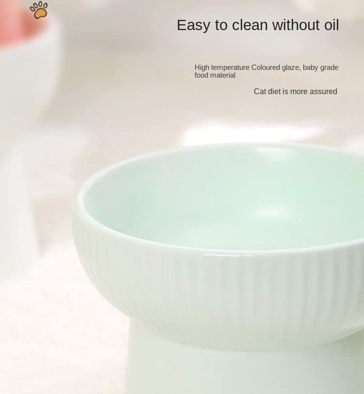 Image of PETANGEL Ceramic Cat Food Or Water Bowl,Raised Cat Feeder Dishes with Stand,Elevated Pet Food Bowl for Cats & Small Dogs,Stress Free Backflow Prevention,Anti Vomiting & Reduce Neck Burden(Mint Green)