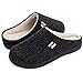 RockDove - Pantofola da Uomo in Memory Foam Bicolore, Nero e Naturale, 44/45 EU