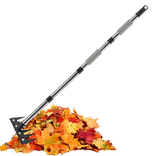 Unkrautrechen Mit Langem ,Robuster Eisen Unkrautrechen mit langem | Ergonomischer Ausreißer Zur Bodenlockerung...