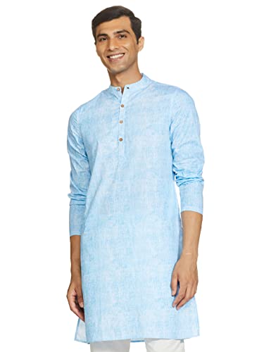 Image of Amazon Brand - Symbol Men Cotton Printed Long Kurta (Regular Fit)