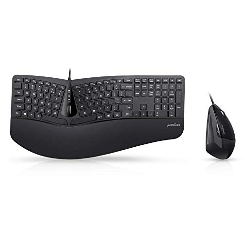 Perixx Periduo-505, Wired USB Ergonomic Split Keyboard and Vertical Mouse Combo with Adjustable Palm Rest and Short Tactical Membrane Keys, US English Layout by Perixx - Used condition - US$42.86