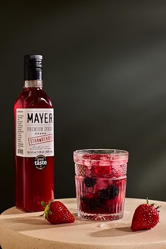 Image of Premium Artisan Hungarian Strawberry Syrup - Award-Winning, All-Natural, Vegan, Gluten Free, Versatile for Beverages & Desserts - No Artificial Additives, Rich Authentic Flavor ( 16.9 Fl oz. / 500 ml, Strawberry - 6Pack )