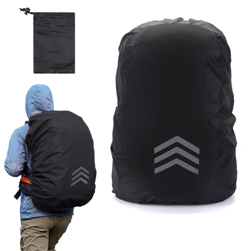 Lot De 2 Housses De Pluie Imperméables Pour Sacs à Dos 30-40L - Bandes Réfléchissantes, Protection Camping Randonnée Voyage, Vert Et Orange