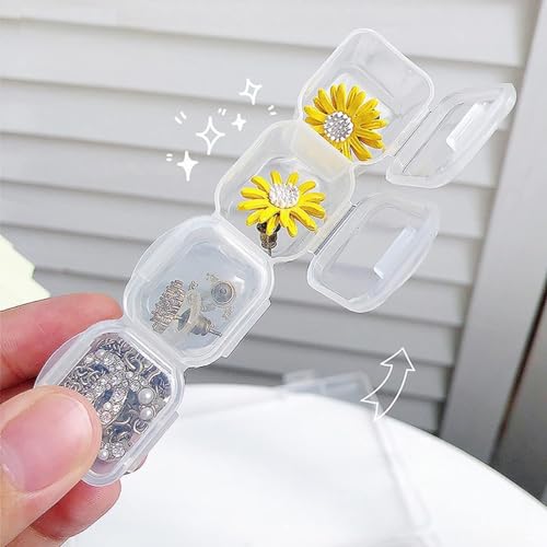 Image of Plastic Medicines Jewellery Organiser 28 Grid Detachable Storage Box Case With Dividers Container For Rings, Earrings, Necklace, Lipstick, Makeup Home Organizer, Transparent