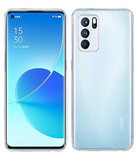 Image of Soft Flexible Silicone Back Cover Compatile with Reno 6 Pro 5G / Reno6 Pro 5G, Transparent Case + Screen Guard