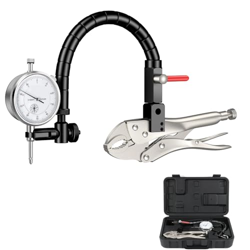 Image of HDLNKAK Premium Disc and Rotor /Ball Joint Gage, with 0.01 mm Dial Indicator and 360 Deg Flexible Stem Holder, Automobile Brake disc Flatness Measurement Tool