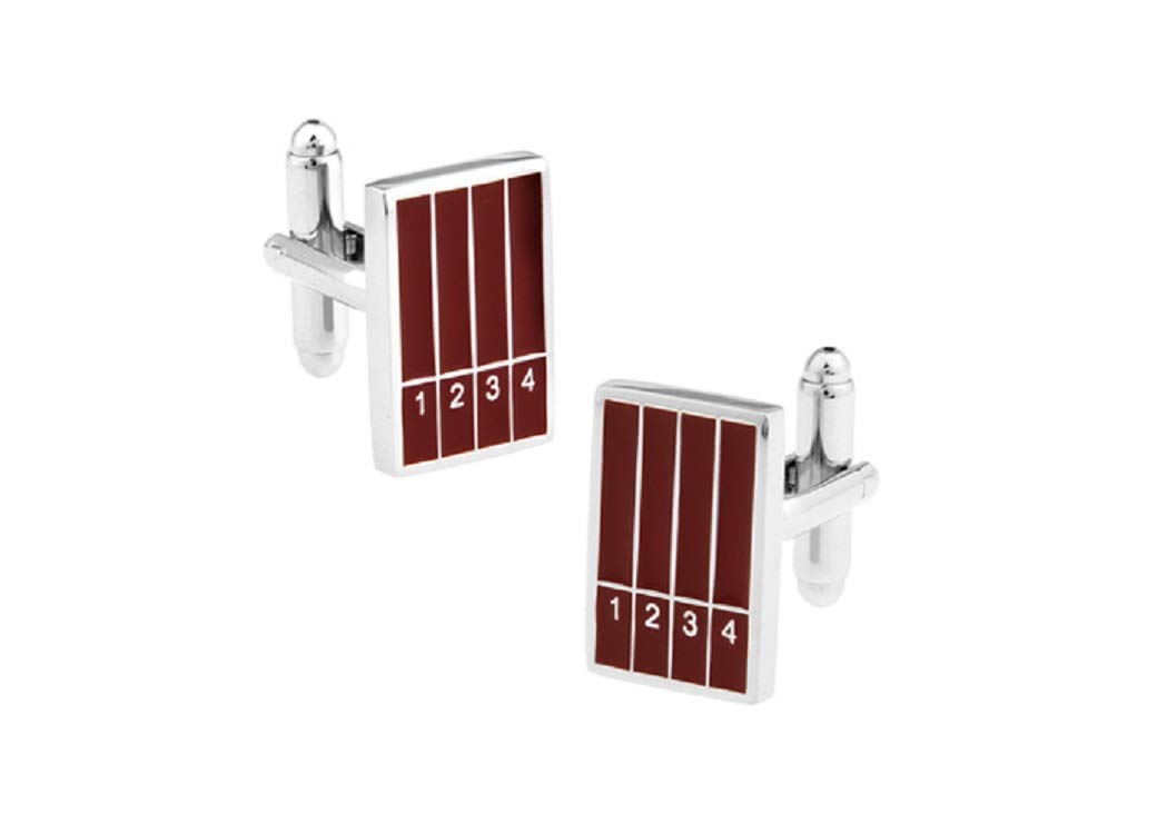 mrcuff Lanes 4 Track And Field Sports Track Starting Line Run Runner Race Pair Cufflinks in Presentation Gift Box & Polishing Cloth, Microfiber-picture-33