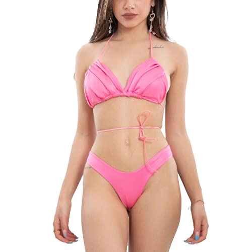 Bikini femme triangle rose Toocool W1300 brésiliana maillot de bain de plage taille S/M