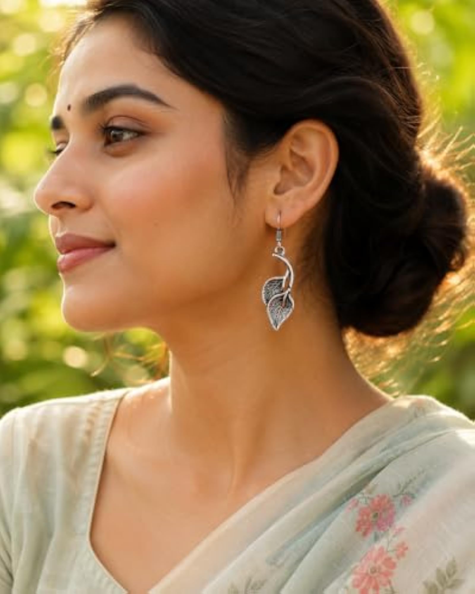 Oxidised Earrings Combo Bird & Leaf Dangle Drop