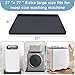 Washing Machine Pan Washer Drain Pan Silicone Mat, Washer Tray Soft Bottom Pad Under Dryer Drip Pan Floor Protector, 27x27 Inch Non-Slip Leak Pan Anti-Vibration Waterproof Washer Drip Tray (black)