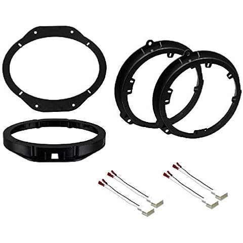 ASC Premium 6x9" Front and 6+-Inch 6" 6.5" 6.75" Rear Car Stereo Speaker Install Adapter Mount Bracket Plates and Speaker Wire Connectors- Made for Ford: 2015-2022 F-150, 2017-2021 F-250/F-350/F-450 Cover