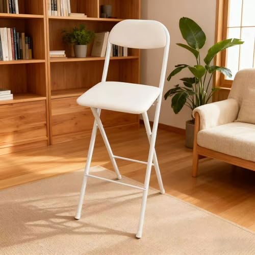 JFGCTYHXY Taburete Plegable, Sillas de Cocina, fáciles Transportar, sin Necesidad Montaje, Ideales for, jardín, Bar y Comedor. Perfectas for el hogar, o Cualquier Espacio(White,70cm/28in)