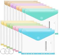 Agoer – Agoer 16PCS Dokumententasche A4 zum Abheften,8 Farbrändern[B