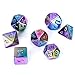 Produktbild FLASHOWL Metallische Würfel 7-Farben DND Würfel Set Regenbogen Würfel für Dungeons und Dragons, Tischspiel und Rollenspiele (Metallische Regenbogen, 7 Teile)