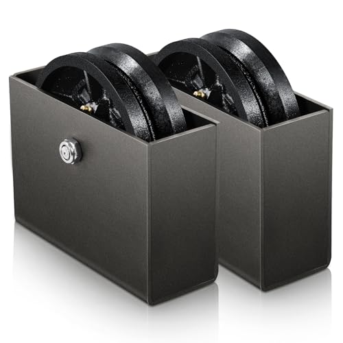 SY America 6" x 2" Cast Iron V-Groove Wheel with Steel Housing, 1000 lbs Load Capacity Each, Heavy Duty Boxed Track Wheel for Sliding Gate, Rail System, Cart, and Machinery, Black, 2 Pack