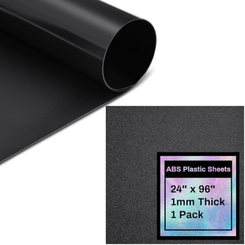 Image of Frienda 1 Pack 24 inch X 96 inch X 0.04 inch ABS Black Plastic Sheet