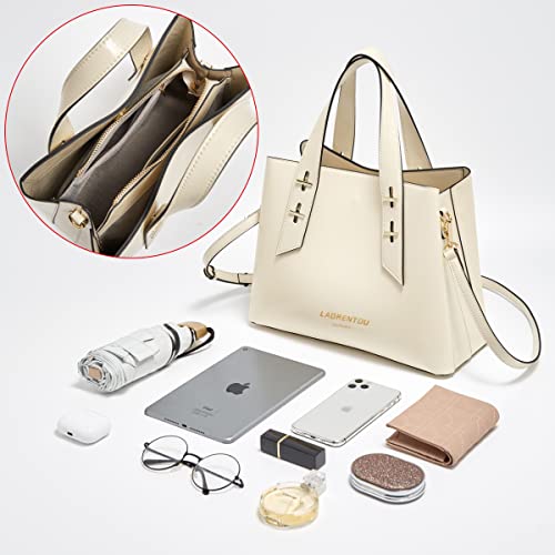 Image of LAORENTOU Women Crossbody Handbags Genuine Leather Satchel Handbags for Women Top-handle Shoulder Tote Purses