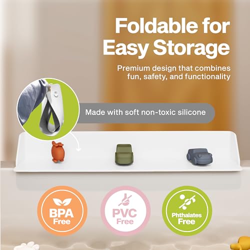 Little Splasher Original PlayPad, Bathtub Splash Guard Play Shelf - Toy Tray Caddy Holder Storage - Suction Cups Attach to Bath Tub - No Mess Water Spill in Bathroom for Toddlers Kids Baby (White) by Little Splasher - Image 4