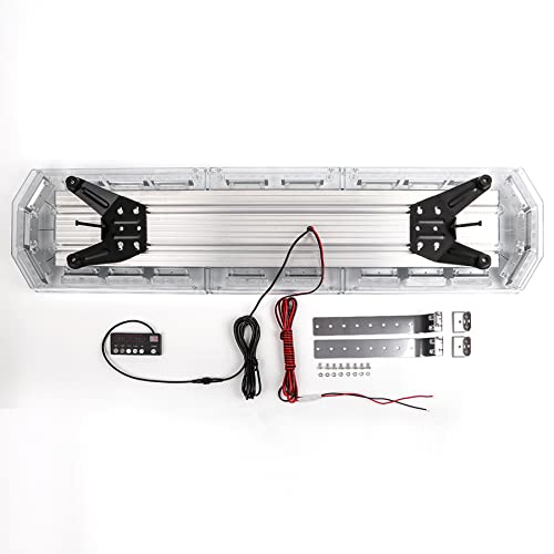 V-Sek 48” Amber/White Traffic Advisor Light Bar 88 Led Waterproof Strobe Lights Led Safety Emergency Hazard Warning Strobe Roof Top Flashing Light Bar For Police Truck Construction Vehicle (Dc12-24V) #TOP6